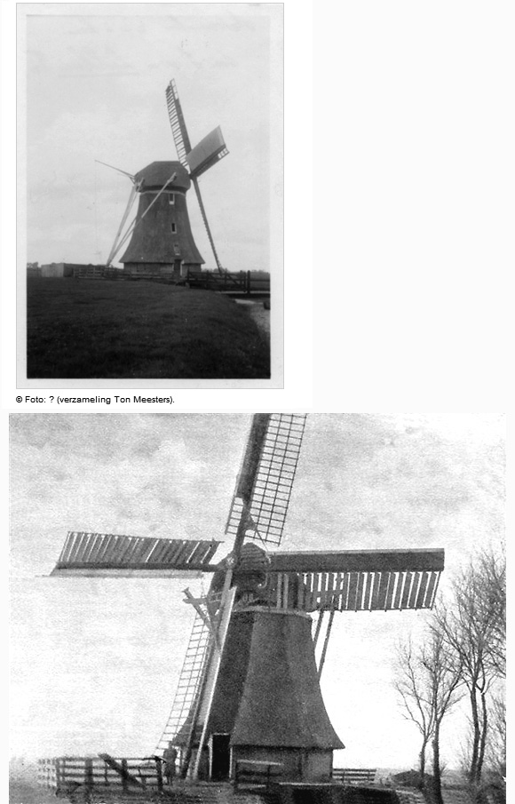 Bullemûne / De Bullemolen, , De molen met op één roede zelfzwichting. Foto: n.b. (verzameling Rob Pols). | Database Nederlandse molens