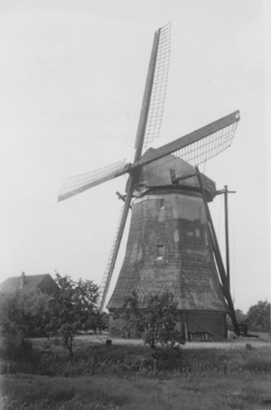 (poldermolen), , De molen rond 1955. Foto: ? (verzameling Ton Meesters). | Database Nederlandse molens