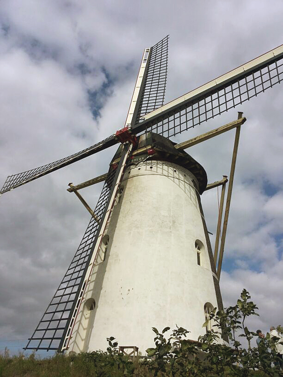 Foto van Sint Antonius, Weert-Laar, De molen heeft nu het Oud-Hollands systeemen draait weer vanaf Monumentendag 2013.  Anke Verheul (15-9-2013). | Database Nederlandse molens