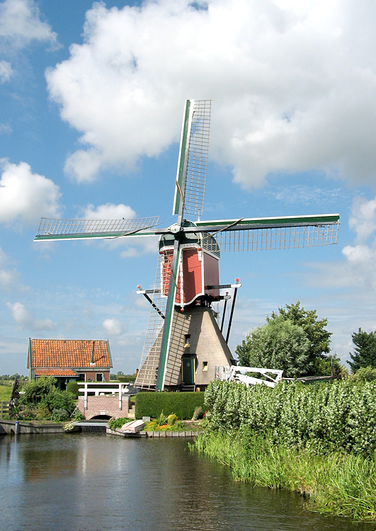 Foto van Vlietmolen, Hoogmade, Piet Glasbergen (28-6-2008). | Database Nederlandse molens